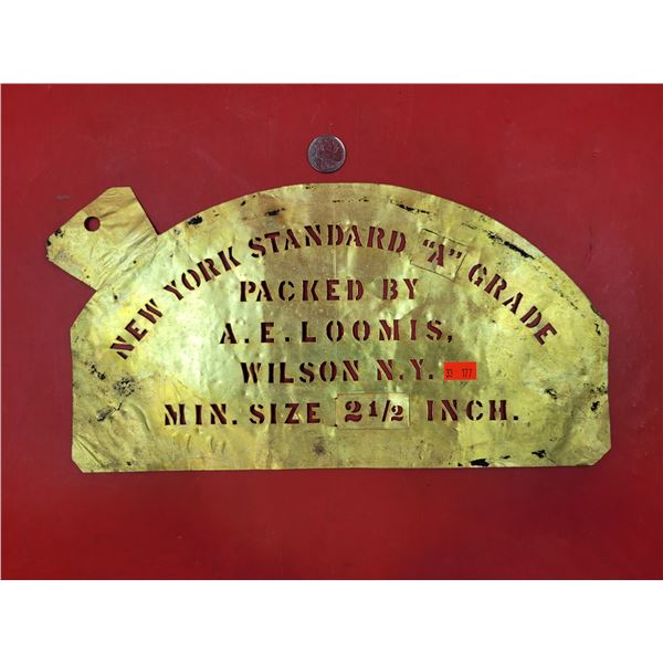 VTG AE Loomis Brass Oil Barrel Stencil