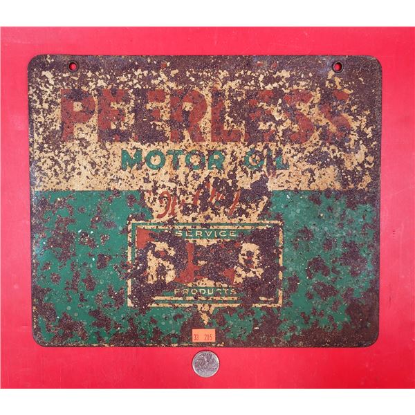 VTG Metal Peerless Motor Oil Sign