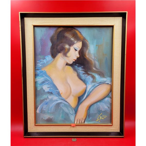 Framed & Signed Nude Original Oil Painting
