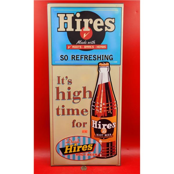 Tin Hires Root Beer Advertising Sign