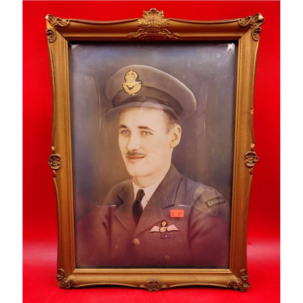 Antique Framed Original Royal Canadian Air Force Portrait