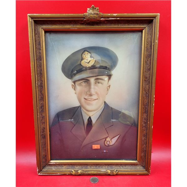 Antique Framed Original Royal Canadian Air Force Portrait