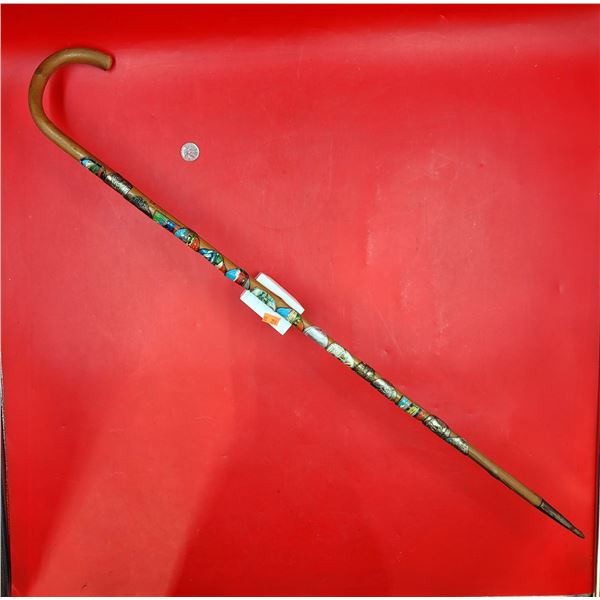 VTG Wooden Cane w/ Crests