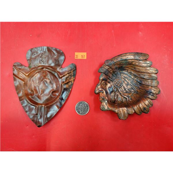 Native Chief & Arrowhead Ashtrays