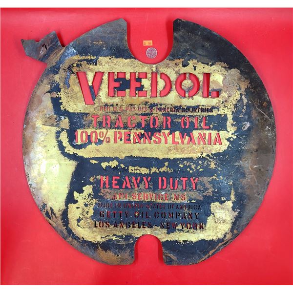 VTG Veedol Brass Oil Drum Stencil