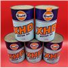 Image 1 : Lot Of 5 VTG Full Gulf XHD Motor Oil Cans