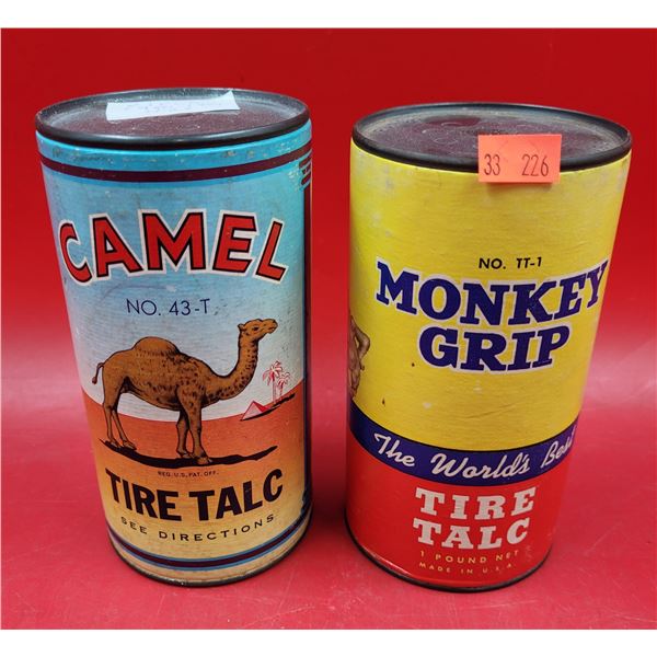2 Full VTG Tire Talc Cans (Camel & Monkey Grip)
