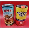 Image 1 : 2 Full VTG Tire Talc Cans (Camel & Monkey Grip)