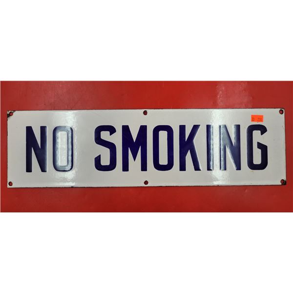 White Porcelain No Smoking Sign