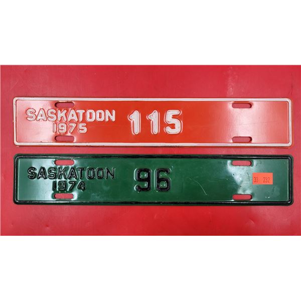 2 1970s Saskatoon License Plates