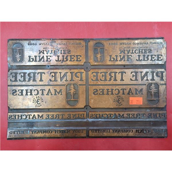 VTG Copper Printing Plates For Pine Tree Matches