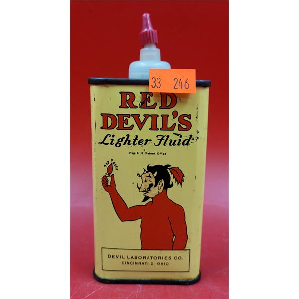 VTG Red Devil's Lighter Fluid Can