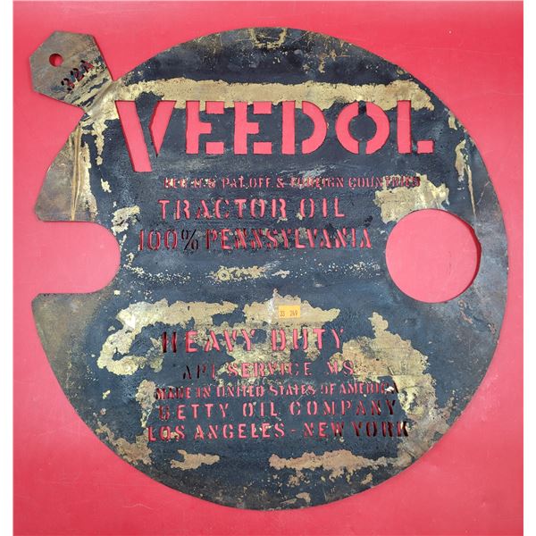 VTG Veedol Brass Oil Drum Stencil