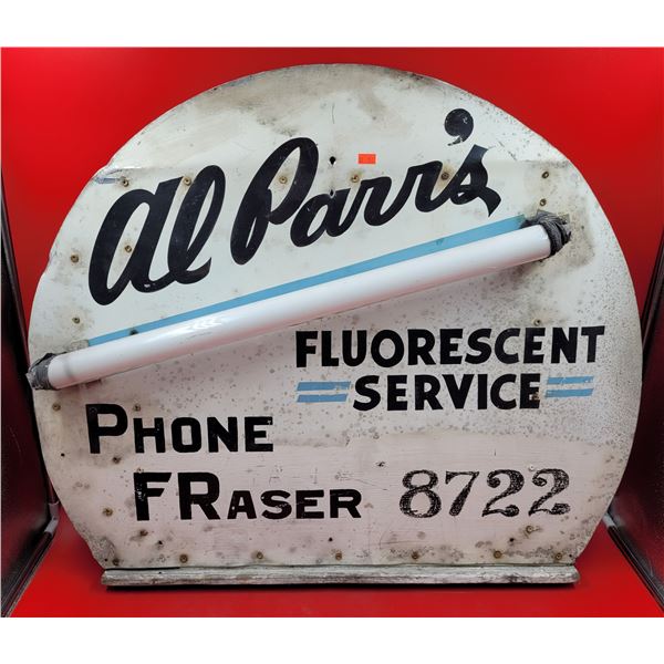 VTG Al Parr's Fluorescent Service Advertising Sign