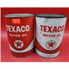 Image 1 : Two Full VTG Texaco Motor Oil Cans