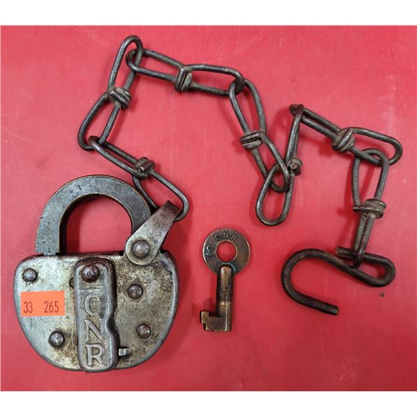 VTG Canadian National Railway Switch Lock, Chain & Key