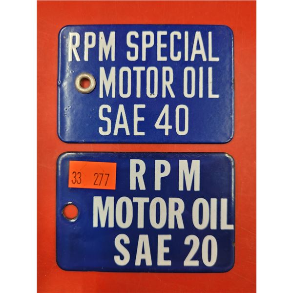 2 Porcelain Motor Oil Signs