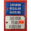 Image 1 : 2 Porcelain Chevron Gasoline/Kerosene Signs