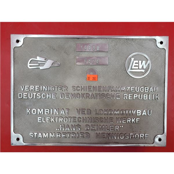 Cast Aluminum German Railway Sign