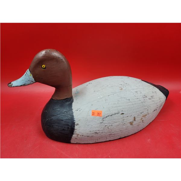 Antique Hand-Carved & Painted Wooden Duck Decoy (No Weights)