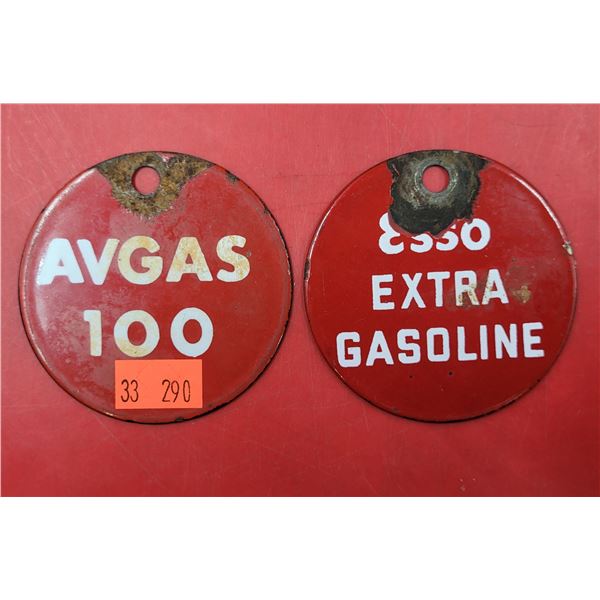 2 Porcelain Gasoline Signs (Esso)