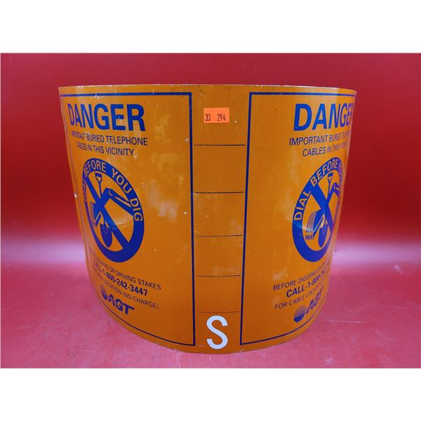 Metal Danger Telephone Cables Sign