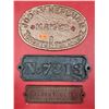 Image 1 : 3 VTG Cast Iron Plaques