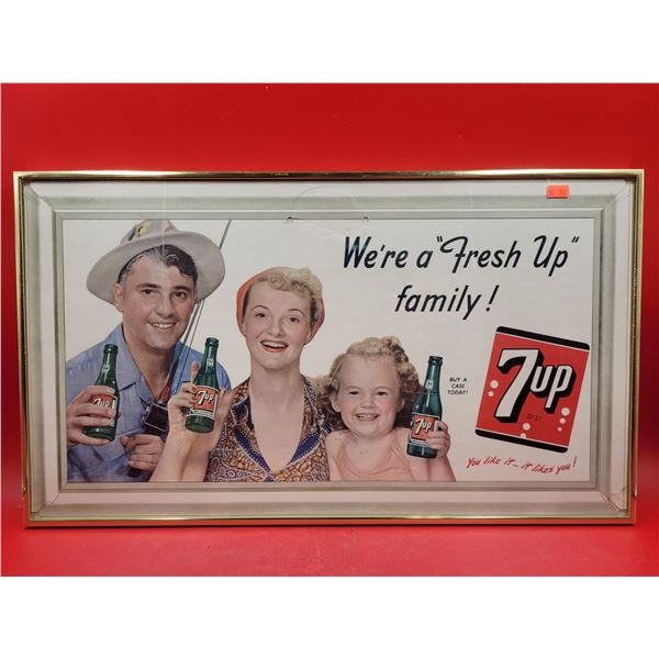 Original Framed 1950s 7-Up Lithograph
