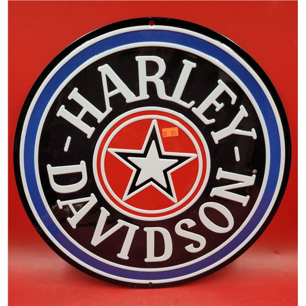 Embossed Metal Harley-Davidson Sign