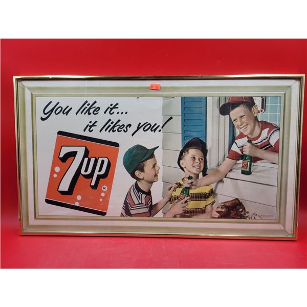 Original Framed 1953 7-Up Lithograph