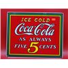 Image 1 : Porcelain 5 Cent Coca-Cola Advertising Sign
