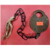 Image 1 : Antique Railroad Padlock w/ Chain