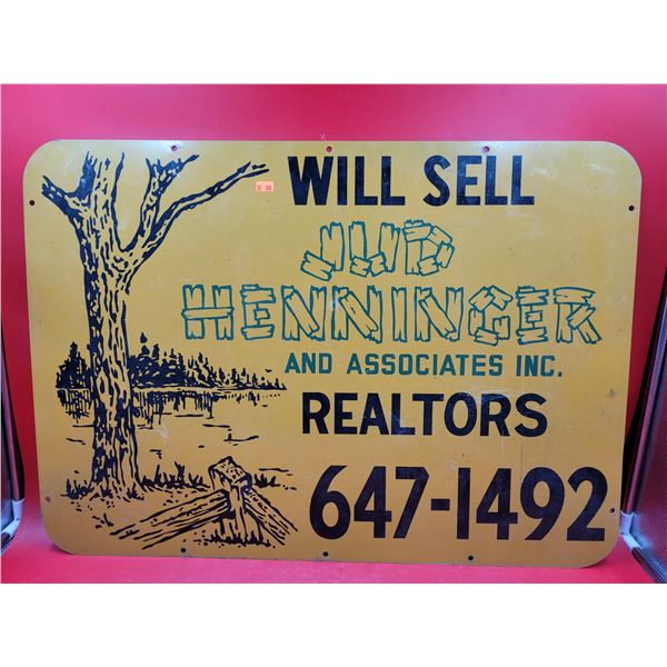 Metal Double-Sided Henninger & Associates Inc. Realtors Sign