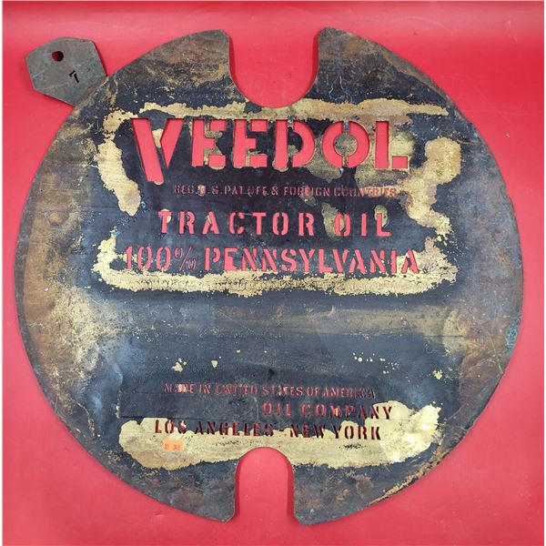 Brass Veedol Oil Drum Stencil