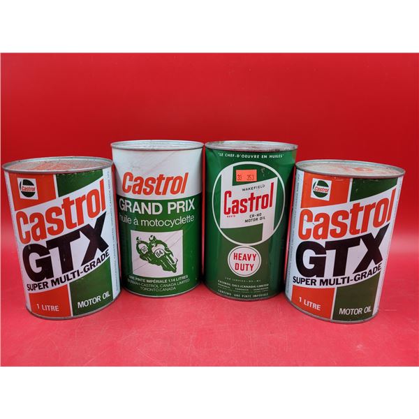 4 Full Castrol Motor Oil Cans