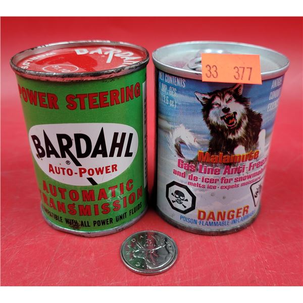 Full Bardahl Automatic Transmission Fluid Can Can & Full Malamute Anti-Freeze Can