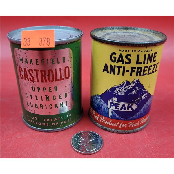 Full Castrollo Lubricant Can & Full Peak Anti-Freeze Can