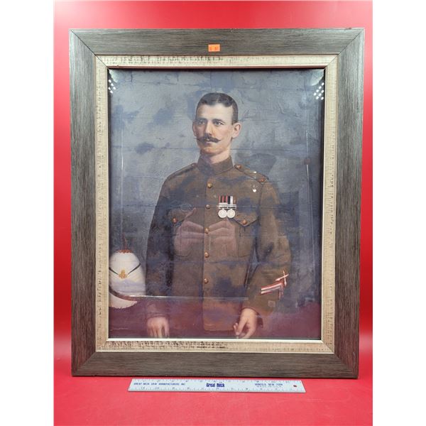 Framed Original Soldier Oil Painting