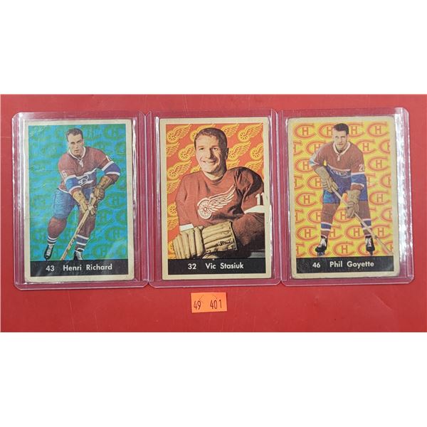 3 VTG Hockey Cards (Richard, Stasiuk, & Goyette)