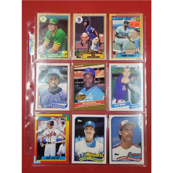 Lot of Assorted VTG Baseball Cards (Jackson, Sanders, Thomas, etc.)