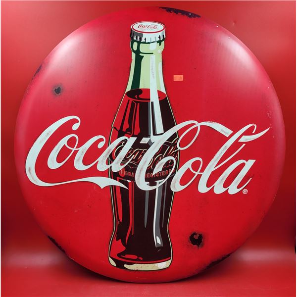 Metal 25" Coca-Cola Advertising Button Reproduction