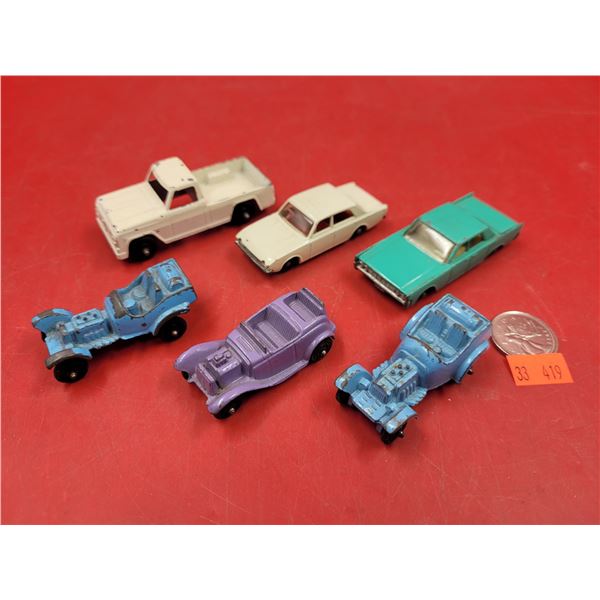 Lot of VTG Diecast Vehicles w/ Tootsie Toy Roadsters, Midgetoy Pickup Truck, & More