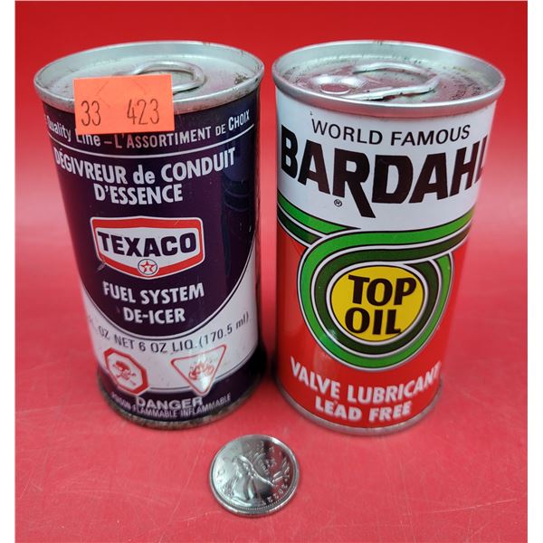Full Texaco De-Icer Can & Full Bardahl Valve Lubricant Can