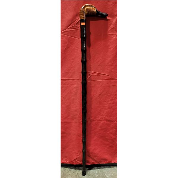 Hand-Carved Walking Stick w/ Wooden Duck Head Handle