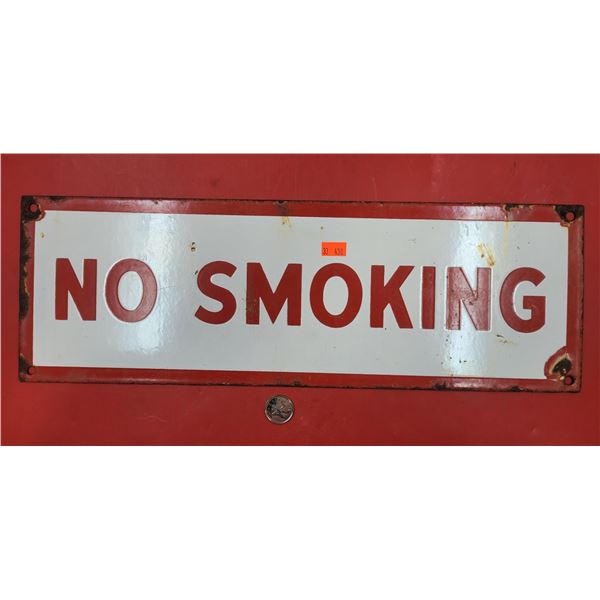 White Porcelain No Smoking Sign