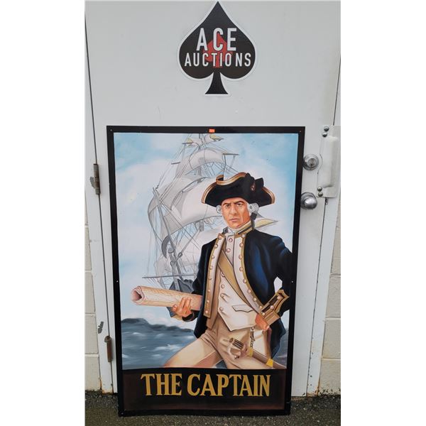 Large Metal Hand-Painted "The Captain" Pub Sign