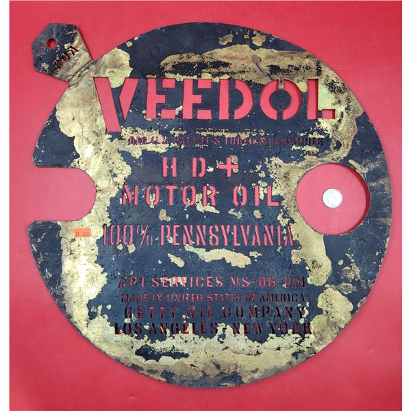 Brass Veedol Oil Drum Stencil