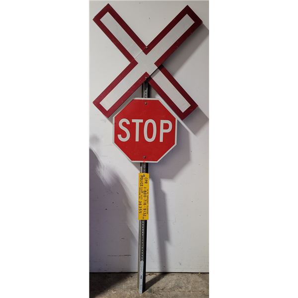 Metal Railway Crossing Sign