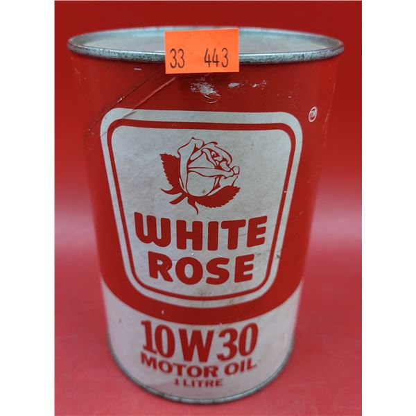 Full White Rose Motor Oil Can
