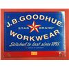Image 1 : Small Double-Sided Tin JB Goodhue Workwear Advertising Sign